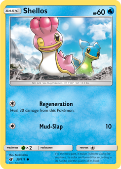 Common Pokémon card Shellos 29/111 from Crimson Invasion expansion