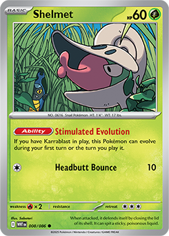 Common Pokémon card Shelmet 8/86 from White Flare expansion
