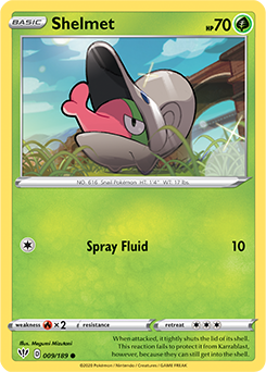 Common Pokémon card Shelmet 9/189 from Darkness Ablaze expansion