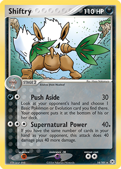 Rare Holo Pokémon card Shiftry 14/101 from Ex Hidden Legends expansion