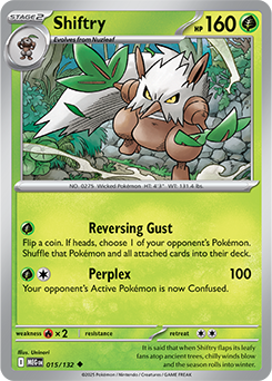 Uncommon Pokémon card Shiftry 15/132 from Mega Evolution expansion