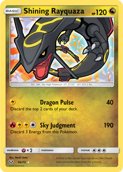 Shining Rayquaza 56/73 Pokémon card from Shining Legends for sale at best price