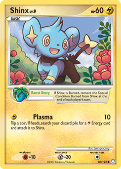 Common Pokémon card Shinx 98/123 from Mysterious Treasures expansion
