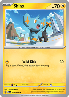 Common Pokémon card Shinx 069/193 from Paldea Evolved expansion