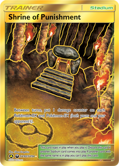Secret Gold Pokémon card Shrine of Punishment SV90/SV94 from Hidden Fates expansion