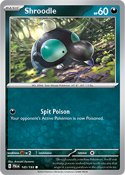 Common Pokémon card Shroodle 145/193 from Paldea Evolved expansion