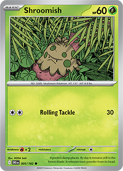 Common Pokémon card Shroomish 5/182 from Destined Rivals expansion