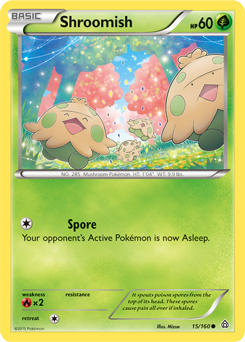 Common Pokémon card Shroomish 15/160 from Primal Clash expansion