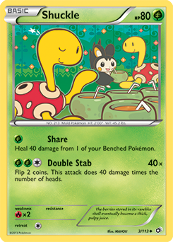 Uncommon Pokémon card Shuckle 3/113 from Legendary Treasures expansion