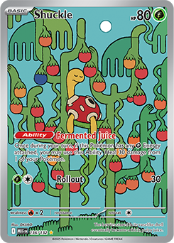 Illustration rare Pokémon card Shuckle 136/132 from Mega Evolution expansion