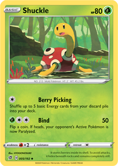 Shuckle 5/192 Pokémon card from Rebel Clash for sale at best price