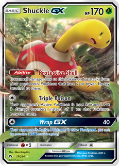 Pokémon GX Pokémon card Shuckle GX 17/214 from Lost Thunder expansion