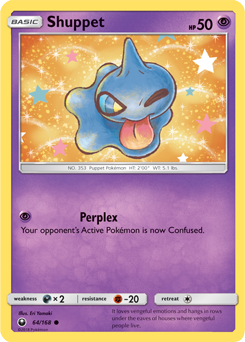 Common Pokémon card Shuppet 64/168 from Celestial Storm expansion