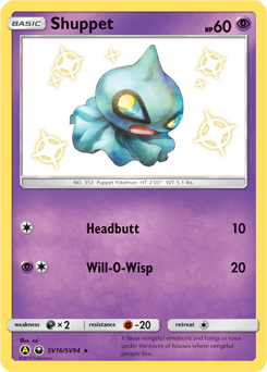 Shining Pokémon Pokémon card Shuppet SV16/SV94 from Hidden Fates expansion