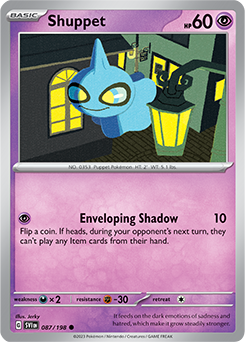 Common Pokémon card Shuppet 087/198 from Scarlet & Violet expansion