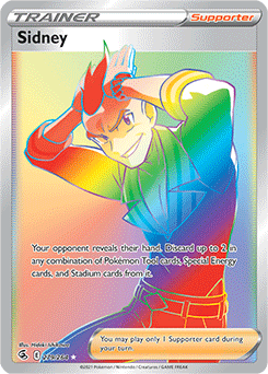 Rainbow Trainer Pokémon card Sidney 279/264 from Fusion Strike expansion