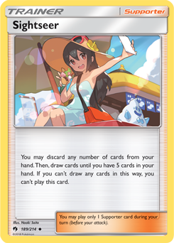 Uncommon Pokémon card Sightseer 189/214 from Lost Thunder expansion