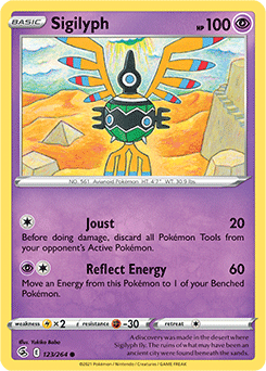 Common Pokémon card Sigilyph 123/264 from Fusion Strike expansion