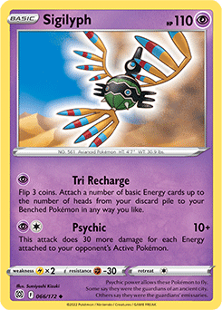 Uncommon Pokémon card Sigilyph 066/172 from Brilliant Stars expansion