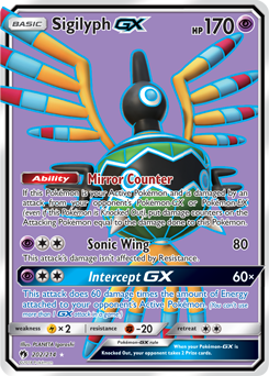 Full Art Pokémon Pokémon card Sigilyph GX 202/214 from Lost Thunder expansion