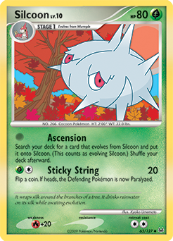 Uncommon Pokémon card Silcoon 63/127 from Platinuim expansion