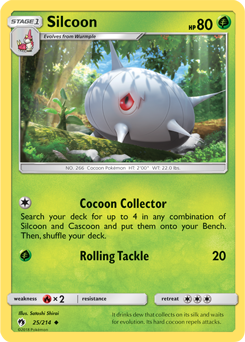 Silcoon 25/214 Pokémon card from Lost Thunder for sale at best price