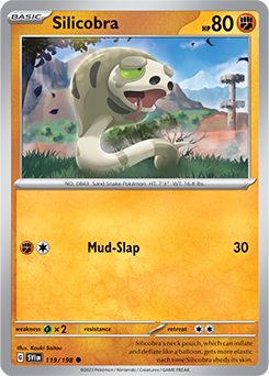 Common Pokémon card Silicobra 119/198 from Scarlet & Violet expansion