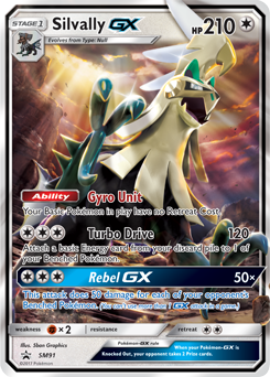 Promo Pokémon card Silvally GX SM91 from Sun and Moon Promos expansion