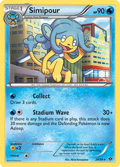 Rare Pokémon card Simipour 29/99 from Next Destinies expansion