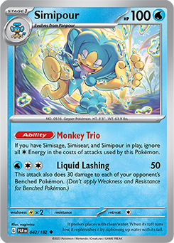Simipour 42/182 Pokémon card from Paradox Rift for sale at best price
