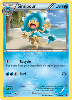 Rare Pokémon card Simipour 38/146 from X&Y expansion