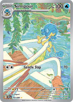 Illustration rare Pokémon card Simipour 102/86 from Black Bolt expansion