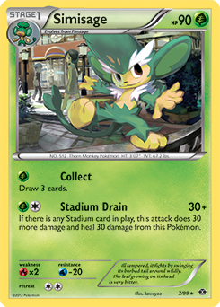 Rare Pokémon card Simisage 7/99 from Next Destinies expansion