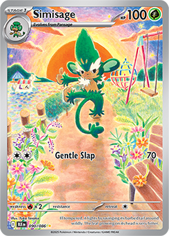 Illustration rare Pokémon card Simisage 90/86 from Black Bolt expansion