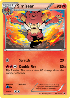 Uncommon Pokémon card Simisear 17/101 from Noble Victories expansion