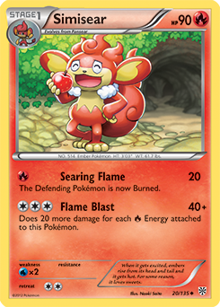 Simisear 20/135 Pokémon card from Plasma Storm for sale at best price