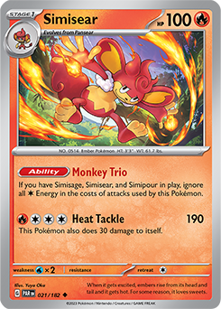 Simisear 21/182 Pokémon card from Paradox Rift for sale at best price