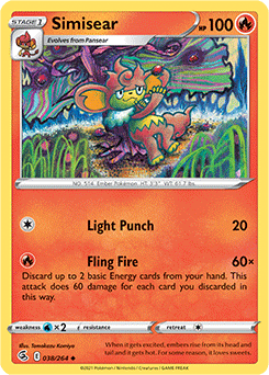 Simisear 38/264 Pokémon card from Fusion Strike for sale at best price