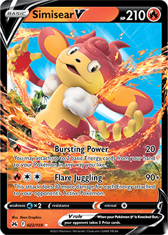 Simisear V 022/159 Pokémon card from Crown Zenith for sale at best price