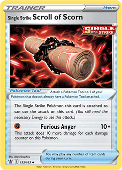 Single Strike Scroll of Scorn 133/163 Pokémon card from Battle Styles for sale at best price