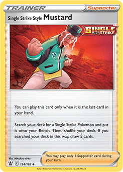 Single Strike Style Mustard 134/163 Pokémon card from Battle Styles for sale at best price