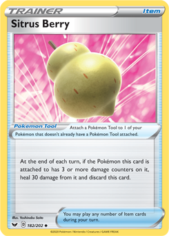 Sitrus Berry 182/202 Pokémon card from Sword & Shield for sale at best price
