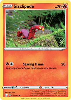 Sizzlipede 29/163 Pokémon card from Battle Styles for sale at best price