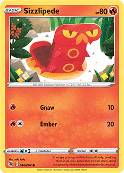 Common Pokémon card Sizzlipede 46/264 from Fusion Strike expansion