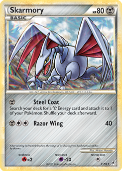 Rare Pokémon card Skarmory 31/95 from Call of Legends expansion