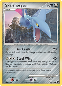 Uncommon Pokémon card Skarmory 53/106 from Great Encounters expansion