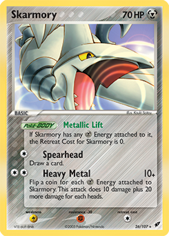 Carte Pokémon Rare Airmure 26/107 de la série Ex Deoxys