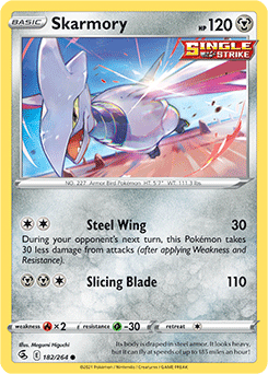 Common Pokémon card Skarmory 182/264 from Fusion Strike expansion