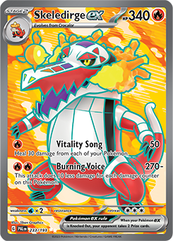 Ultra rare Pokémon card Skeledirge ex 233/193 from Paldea Evolved expansion