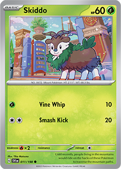 Common Pokémon card Skiddo 011/198 from Scarlet & Violet expansion